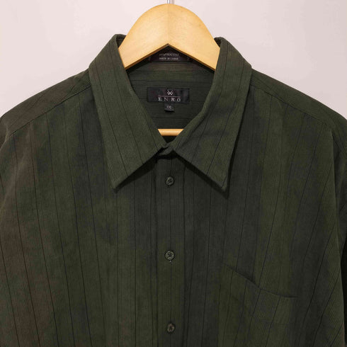 ENRO ストライプ L/S ポリエステル シャツ メンズ import:XXL