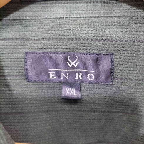 ENRO ストライプ L/S ポリエステル シャツ メンズ import:XXL
