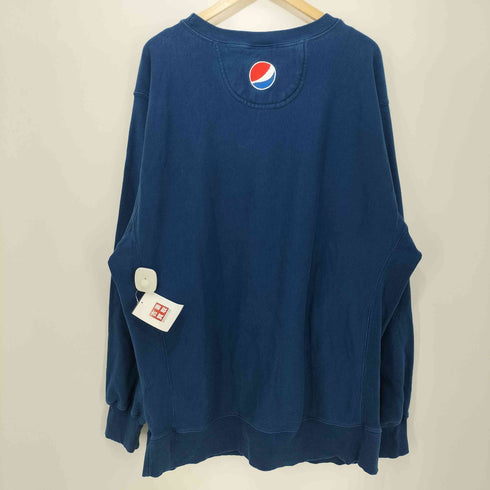ペプシコーラ PEPSI COLA ロゴ刺繍 Vガゼット ビッグサイズ クルーネック スウェット メンズ import:XL
