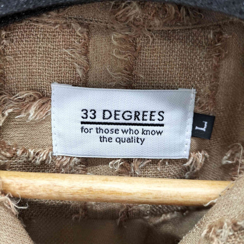 33 DEGREES フリンジ加工S/Sオープンカラーシャツ メンズ import:L