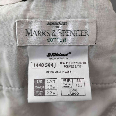 マークスアンドスペンサー MARKS&SPENCER 英国製 OPTIジップ チェック 2タック コーデュロイ パンツ メンズ 46
