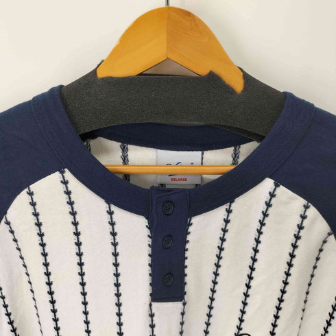 ケボズ KEboz ラグラン ロゴ刺繍ベースボールシャツ メンズ JPN:XXL
