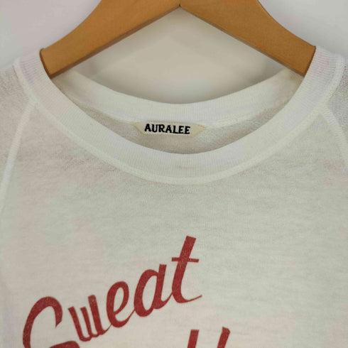 オーラリー AURALEE フロントプリント リネン スウェットTシャツ メンズ JPN:0