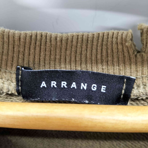 ARRANGE ダメージ加工 ステッチデザインワイドスウェットプルオーバー メンズ