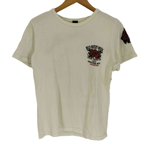 LOWBLOW KNUCKLE キャラクター コラボ 刺繍 両面プリント Tシャツ メンズ JPN:M