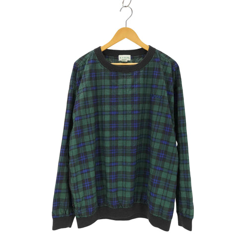 アイゾッド IZOD ロゴ刺繍 サイドジップ ナイロンチェックプルオーバー メンズ L