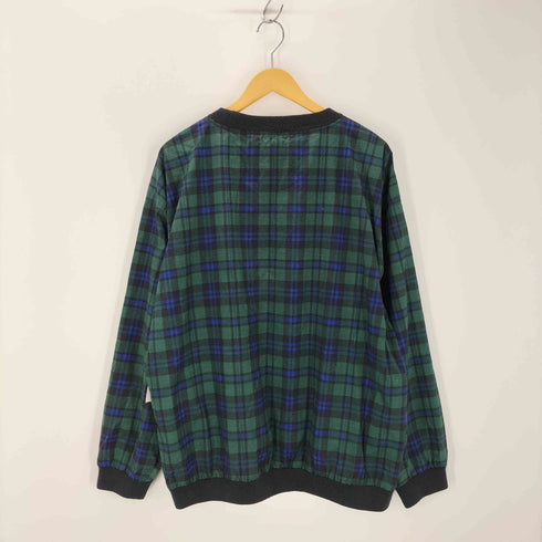 アイゾッド IZOD ロゴ刺繍 サイドジップ ナイロンチェックプルオーバー メンズ L