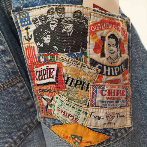 シピー CHIPIE 80-90S ポケットアップリケ ボタンフライデニムパンツ メンズ