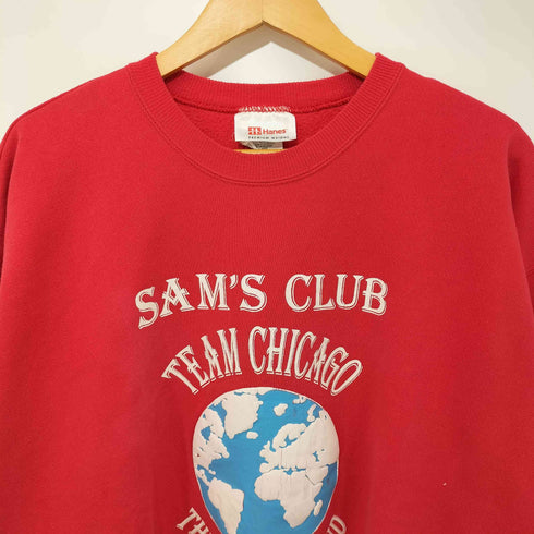 ヘインズ Hanes 90-00S 両面プリント クルーネック プルオーバー スウェット メンズ XLARGE