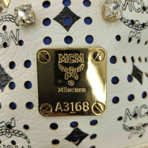 エムシーエム MCM ヴィセトス柄 スタッズ レザーバックパック レディース