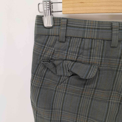 バーバリーズ BURBERRYS 80-90S カシミヤ混 チェック柄スラックスパンツ メンズ 82