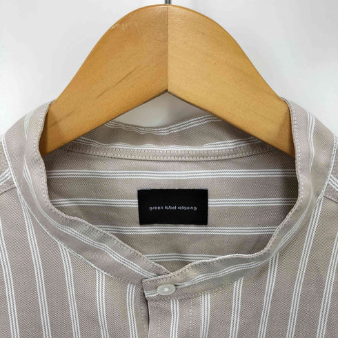 ユナイテッドアローズグリーンレーベルリラクシング UNITED ARROWS green label relaxing 22SS オックス ストライプ バンドカラー 長袖 シャツ -防シワ- メンズ JPN:XL