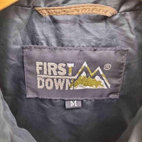 ファーストダウン FIRST DOWN ロゴ刺繍 ジップアップ ダウン ベスト メンズ JPN:M