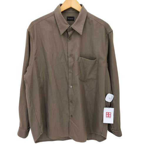 ユナイテッドアローズグリーンレーベルリラクシング UNITED ARROWS green label relaxing 23AW TRフラノ ジャストルーズ レギュラーカラー シャツ -ストレッチ・防シワ- メンズ JPN:M