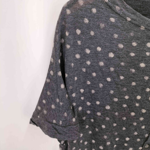 パドカレ pas de calais ドット 切り替え ハーフスリーブ コットン カーディガン シェルボタン レディース JPN:38