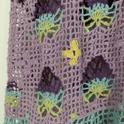 ヒステリックグラマー HYSTERIC GLAMOUR 90s バタフライ 蝶 刺繍 かぎ編み メッシュ ニット チュニック Y2K レディース FREE