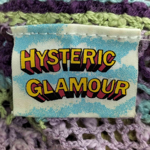 ヒステリックグラマー HYSTERIC GLAMOUR 90s バタフライ 蝶 刺繍 かぎ編み メッシュ ニット チュニック Y2K レディース FREE