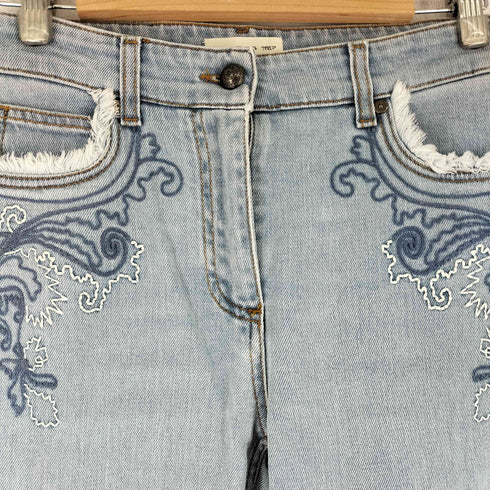 エトロ ETRO エンブロイダリー デニムフレアパンツ レディース 26