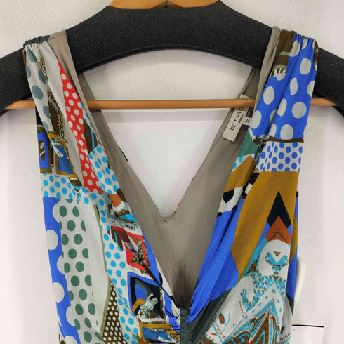 エトロ ETRO 総柄 レーヨン混 ノースリーブワンピース レディース 38