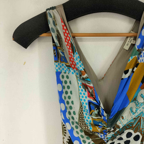 エトロ ETRO 総柄 レーヨン混 ノースリーブワンピース レディース 38