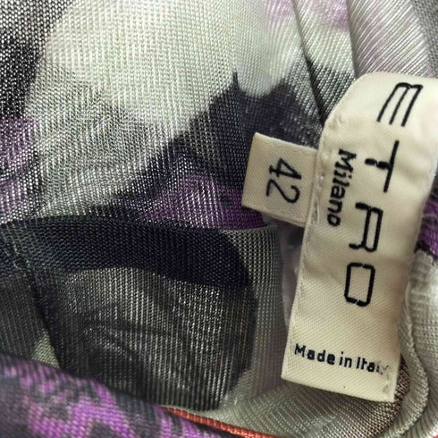 エトロ ETRO 総柄 レーヨン混 ノースリーブワンピース レディース 42