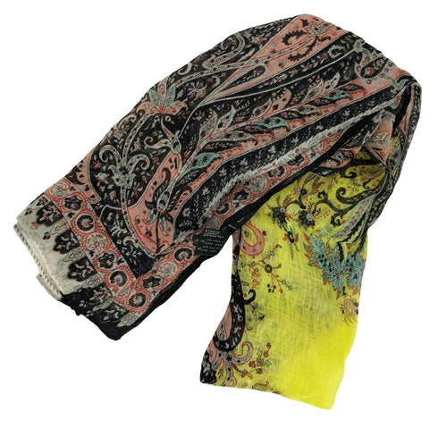 エトロ ETRO 総柄 リネンシルク スカーフ レディース