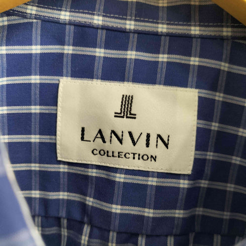 ランバンコレクション LANVIN COLLECTION チェック柄 長袖 コットンシャツ メンズ