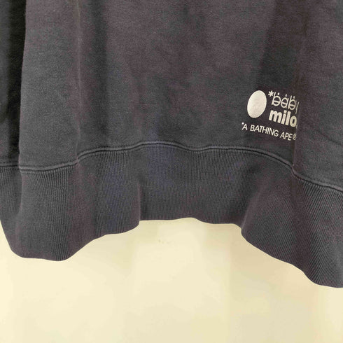 アベイシングエイプ A BATHING APE 90-00S 初期タグ BABY MILO ベビー マイロ プリント クロップド クルーネック ラグラン スウェット ユニセックス メンズ JPN:L