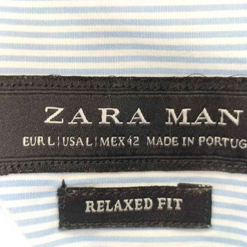 ザラ ZARA L/S ストライプシャツ メンズ JPN:L