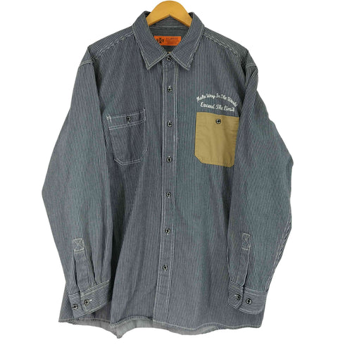Open Dich ヒッコリーストライプシャツ メンズ 4 large