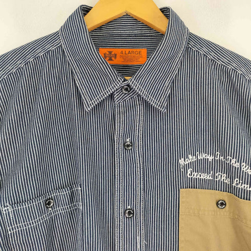 Open Dich ヒッコリーストライプシャツ メンズ 4 large