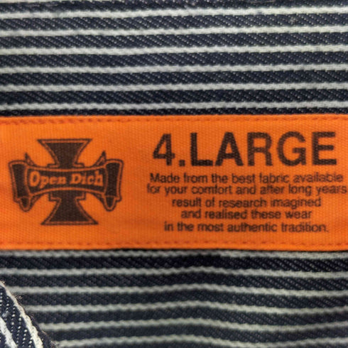 Open Dich ヒッコリーストライプシャツ メンズ 4 large