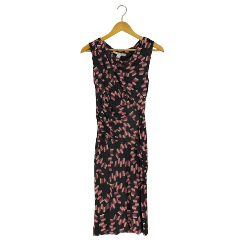 エミリオプッチ EMILIO PUCCI イタリア製 総柄 レーヨン ギャザー ワンピース レディース I:38 F:34 USA:4 UK:6