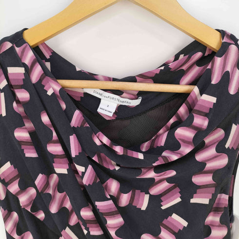エミリオプッチ EMILIO PUCCI イタリア製 総柄 レーヨン ギャザー ワンピース レディース I:38 F:34 USA:4 UK:6