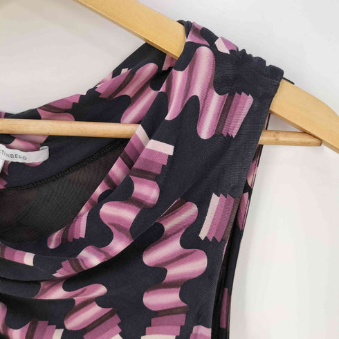 エミリオプッチ EMILIO PUCCI イタリア製 総柄 レーヨン ギャザー ワンピース レディース I:38 F:34 USA:4 UK:6