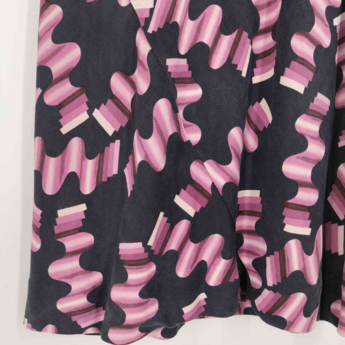 エミリオプッチ EMILIO PUCCI イタリア製 総柄 レーヨン ギャザー ワンピース レディース I:38 F:34 USA:4 UK:6