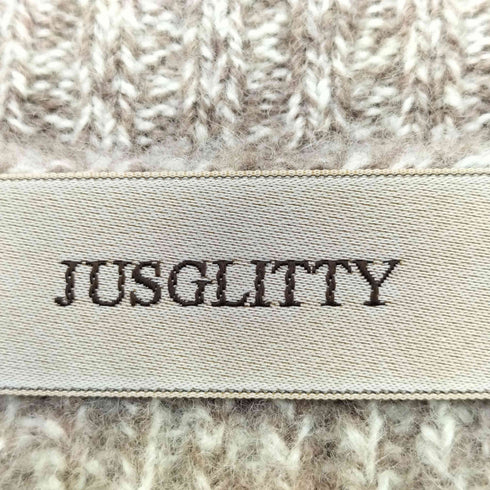 ジャスグリッティー JUSGLITTY ウールカシミヤ ハイネック プルオーバー ニット レディース JPN:2
