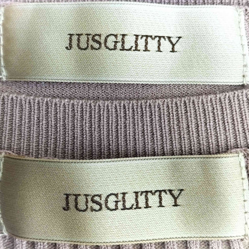 ジャスグリッティー JUSGLITTY レーヨン混 カーディガン リブ半袖ニット アンサンブル レディース JPN:2