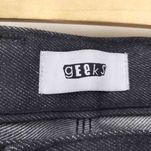 gEeks リベット ダブルニー ペインター ブラック デニム ワーク パンツ メンズ JPN:1