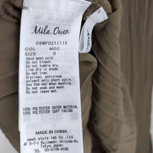 ミラオーウェン Mila Owen バルーン袖ランダムギャザーワンピース レディース 0