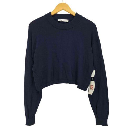ザラ ZARA クロップド クルーネックニット レディース import:L