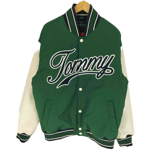 トミージーンズ tommy jeans レターマン ジャケット アーム フェイクレザー スタジャン メンズ import:M