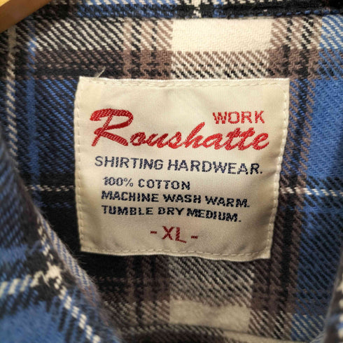 Roushatte フランネル コットン ワークシャツ メンズ import:XL