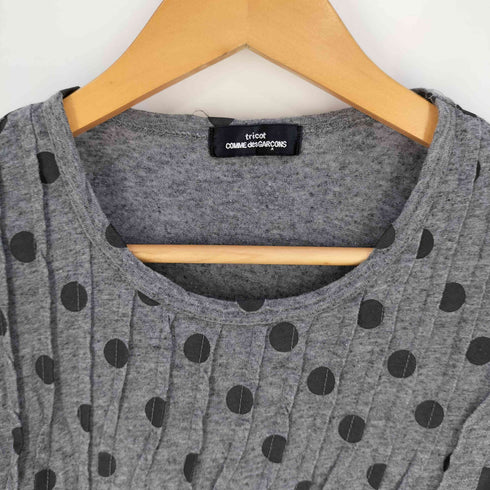 トリココムデギャルソン tricot COMME des GARCONS フロントタック ドット クルーネックTシャツ レディース