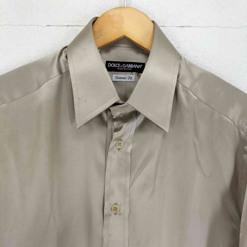 ドルチェアンドガッバーナ DOLCE&GABBANA TAILORED FIT シルクサテンシャツ メンズ 15/38
