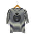 トリココムデギャルソン tricot COMME des GARCONS プリント 七分袖 ボーダー クルーネックTシャツ レディース JPN:M