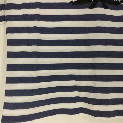 トリココムデギャルソン tricot COMME des GARCONS プリント 七分袖 ボーダー クルーネックTシャツ レディース JPN:M