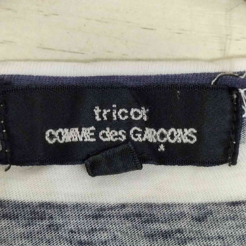 トリココムデギャルソン tricot COMME des GARCONS プリント 七分袖 ボーダー クルーネックTシャツ レディース JPN:M
