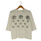 トリココムデギャルソン tricot COMME des GARCONS フラワープリント バックボタン 七分袖 クルーネックTシャツ レディース JPN:S