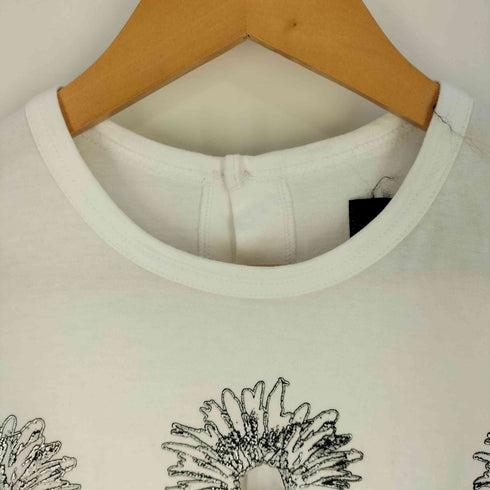 トリココムデギャルソン tricot COMME des GARCONS フラワープリント バックボタン 七分袖 クルーネックTシャツ レディース JPN:S
